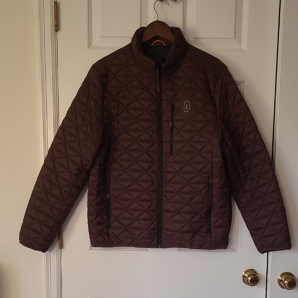 Bass Men's Quilted Dark Brown Puffer Jacket